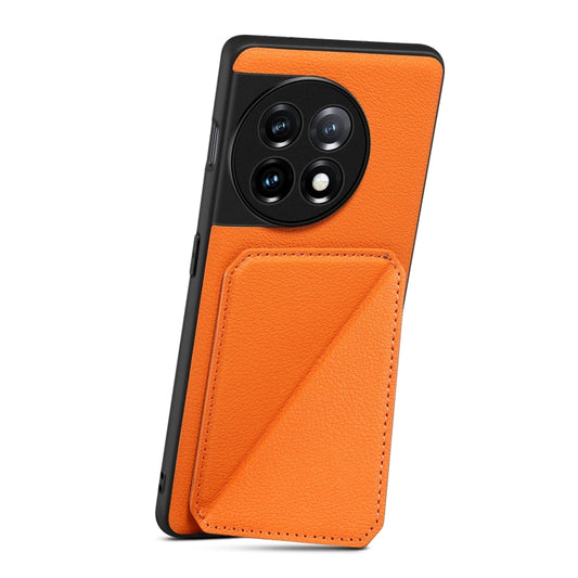For Realme Narzo 60X / 11 5G / 11x Denior Imitation Calf Leather Back Phone Case with Holder(Orange) by Denior