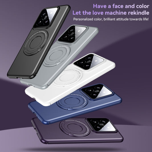 For Xiaomi 14 Pro Matte Magsafe Magnetic Phone Case with Trolley Holder(Grey) by buy2fix