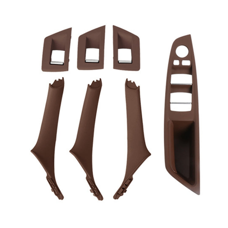 For BMW F10 / F18 5 Series 7pcs Car Inside Doors Handle Pull Trim Cover, Right Driving, 51417225874(Wine Red) by buy2fix