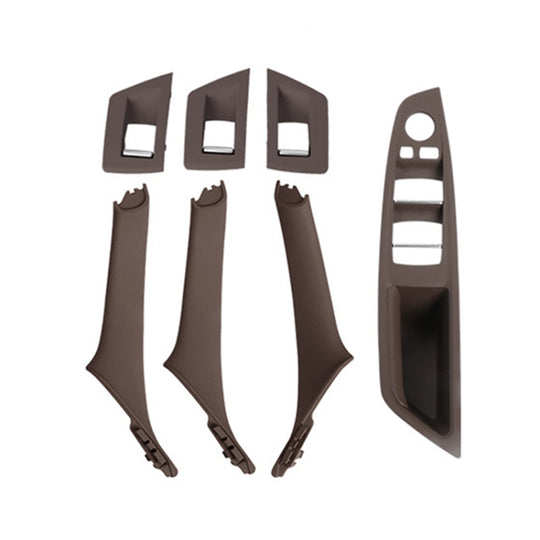For BMW F10 / F18 5 Series 7pcs Car Inside Doors Handle Pull Trim Cover, Right Driving, 51417225874(Mocha Color)