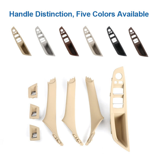 For BMW F10 / F18 5 Series 7pcs Car Inside Doors Handle Pull Trim Cover, Right Driving, 51417225874(Beige Yellow) by buy2fix