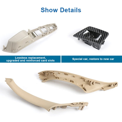 For BMW F10 / F18 5 Series 7pcs Car Inside Doors Handle Pull Trim Cover, Right Driving, 51417225874(Beige White) by buy2fix