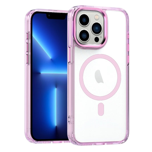 For iPhone 13 Pro MagSafe Magnetic Clear Phone Case(Pink) - iPhone 13 Pro Cases by buy2fix | Online Shopping UK | buy2fix