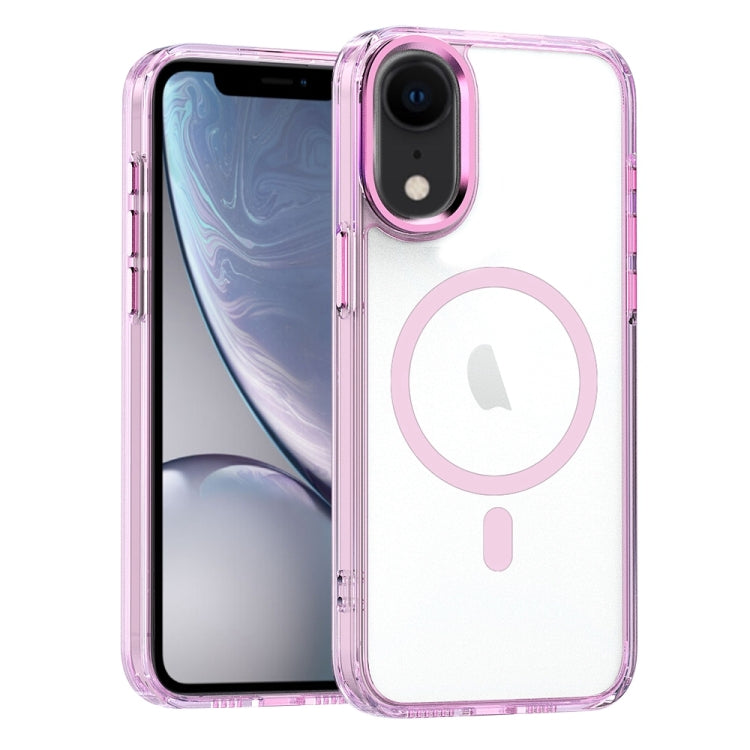 For iPhone XR MagSafe Magnetic Clear Phone Case(Pink) - More iPhone Cases by buy2fix | Online Shopping UK | buy2fix