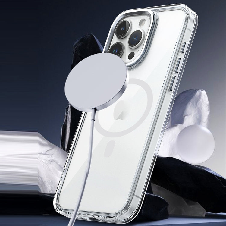 For iPhone 12 MagSafe Magnetic Clear Phone Case(Black) - iPhone 12 / 12 Pro Cases by buy2fix | Online Shopping UK | buy2fix