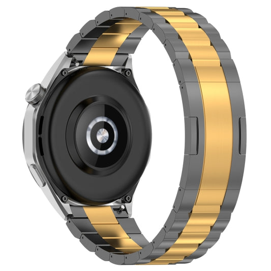 For Huawei Watch GT4 / GT3 / GT2 / GT 46mm Three Strains HW Buckle Metal Watch Band(Grey Gold) by buy2fix