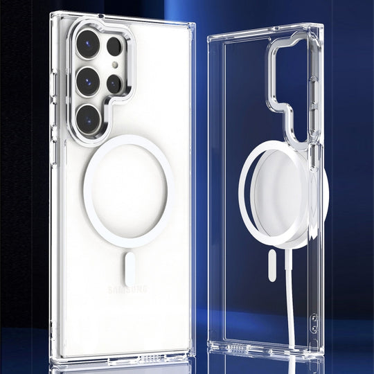 For Samsung Galaxy S24 Ulltra 5G MagSafe Magnetic Clear Phone Case(White)
