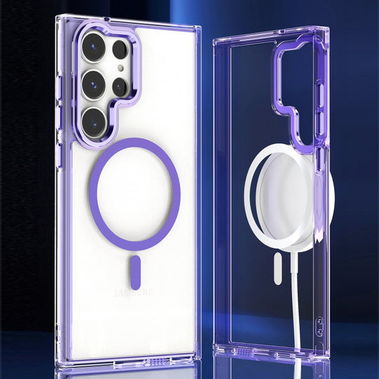For Samsung Galaxy S24 Ulltra 5G MagSafe Magnetic Clear Phone Case(Purple)