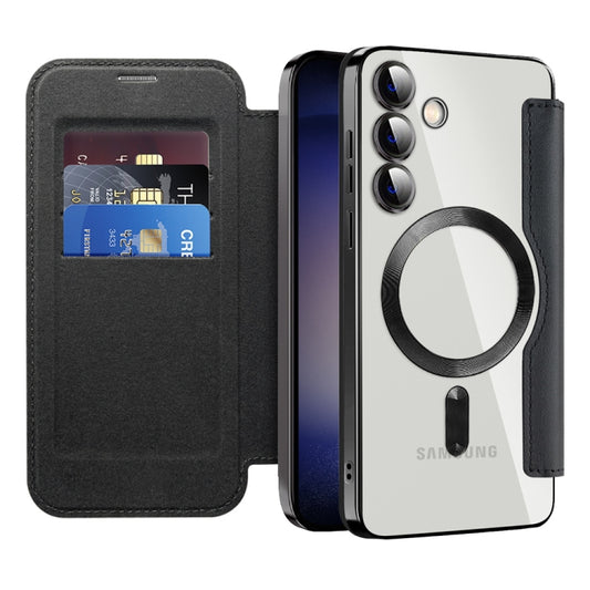 For Samsung Galaxy S24 5G MagSafe Magnetic RFID Anti-theft Leather Phone Case(Black) by buy2fix