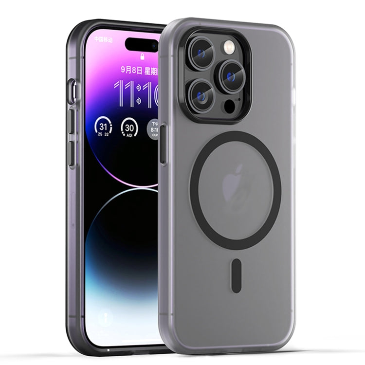 For iPhone 15 Pro MagSafe Frosted Translucent TPU + PC Full Coverage Phone Case(Black) - iPhone 15 Pro Cases by buy2fix | Online Shopping UK | buy2fix