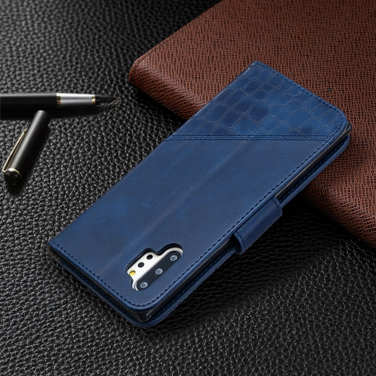 For Samsung Galaxy Note 10 Plus Matching Color Crocodile Texture Horizontal Flip PU Leather Case with Wallet & Holder & Card Slots(Blue) by buy2fix