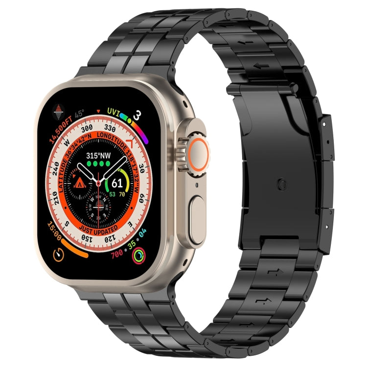 For Apple Watch Ultra 2 49mm Tortoise Buckle Titanium Steel Watch Band(Black) by buy2fix