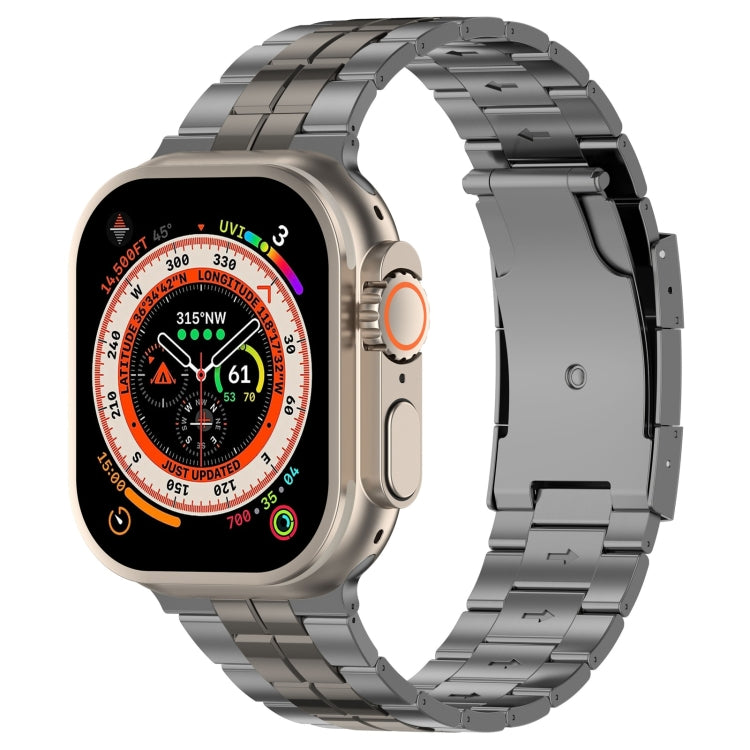 For Apple Watch Ultra 2 49mm Tortoise Buckle Titanium Steel Watch Band(Grey) by buy2fix
