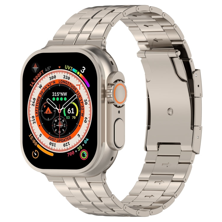 For Apple Watch Ultra 49mm Tortoise Buckle Titanium Steel Watch Band(Starlight) by buy2fix