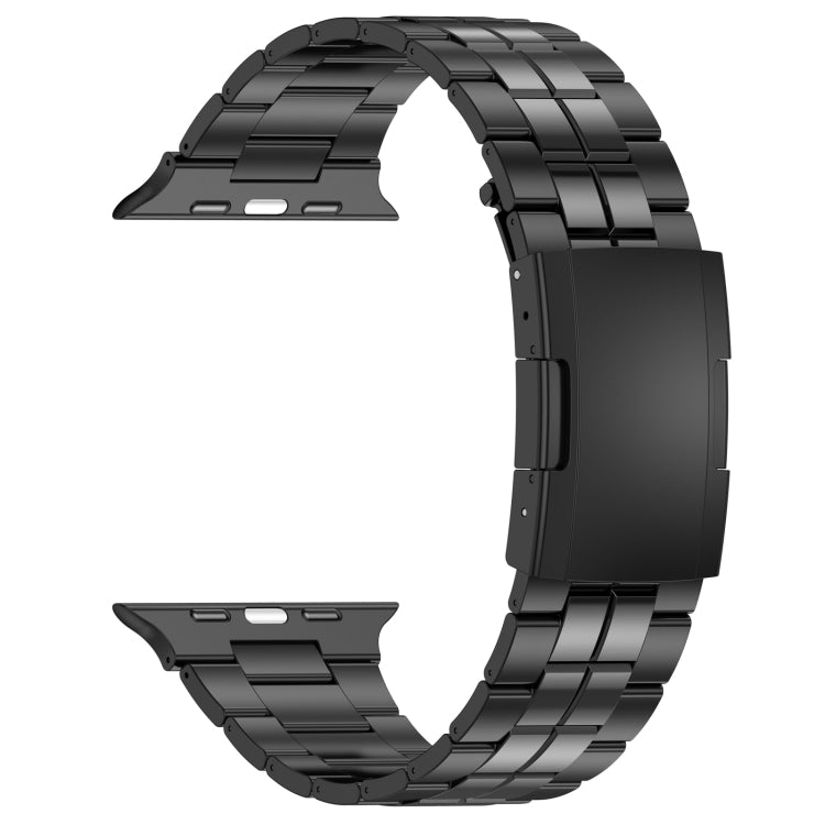 For Apple Watch Series 8 41mm Tortoise Buckle Titanium Steel Watch Band(Black) by buy2fix