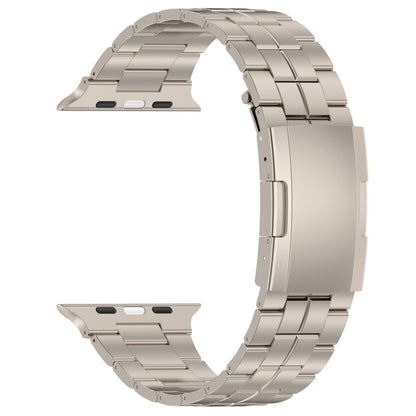 For Apple Watch Series 8 41mm Tortoise Buckle Titanium Steel Watch Band(Starlight) by buy2fix