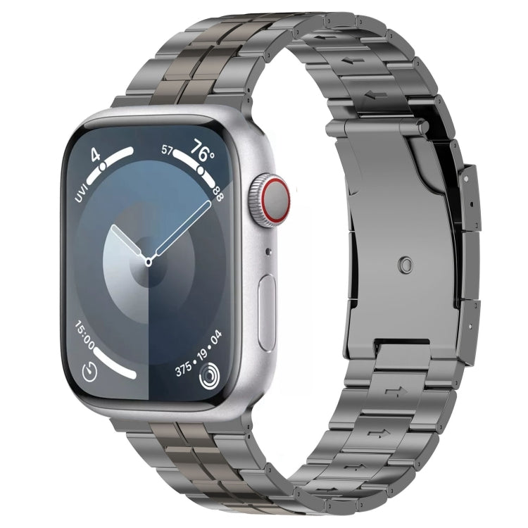 For Apple Watch SE 2022 40mm Tortoise Buckle Titanium Steel Watch Band(Grey) by buy2fix