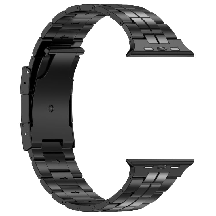 For Apple Watch Series 7 41mm Tortoise Buckle Titanium Steel Watch Band(Black) by buy2fix