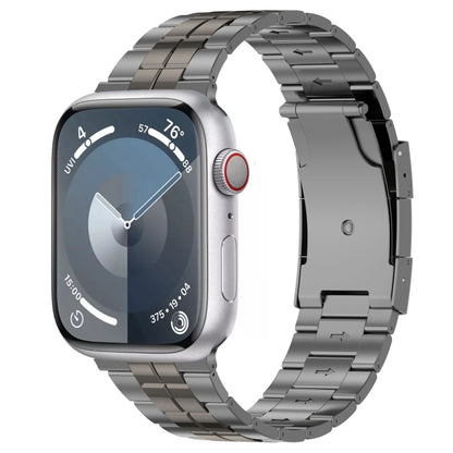 For Apple Watch Series 7 41mm Tortoise Buckle Titanium Steel Watch Band(Grey) by buy2fix