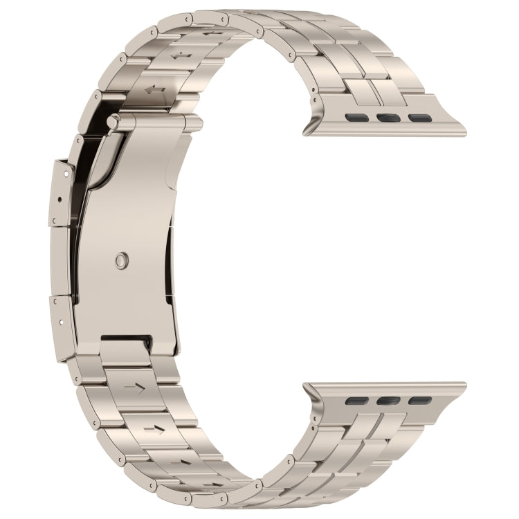 For Apple Watch Series 7 45mm Tortoise Buckle Titanium Steel Watch Band(Starlight) by buy2fix