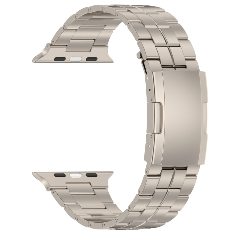 For Apple Watch SE 44mm Tortoise Buckle Titanium Steel Watch Band(Starlight) by buy2fix
