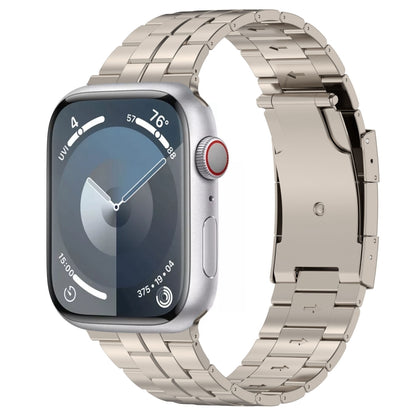 For Apple Watch Series 2 38mm Tortoise Buckle Titanium Steel Watch Band(Starlight) by buy2fix