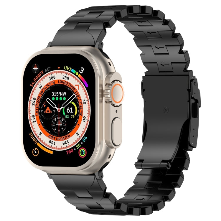 For Apple Watch Ultra 49mm Butterfly Type Titanium Steel Watch Band(Black) by buy2fix