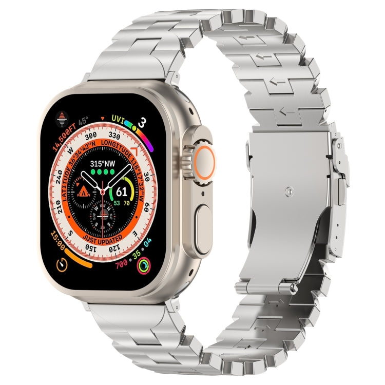 For Apple Watch Ultra 49mm Butterfly Type Titanium Steel Watch Band(Silver) by buy2fix
