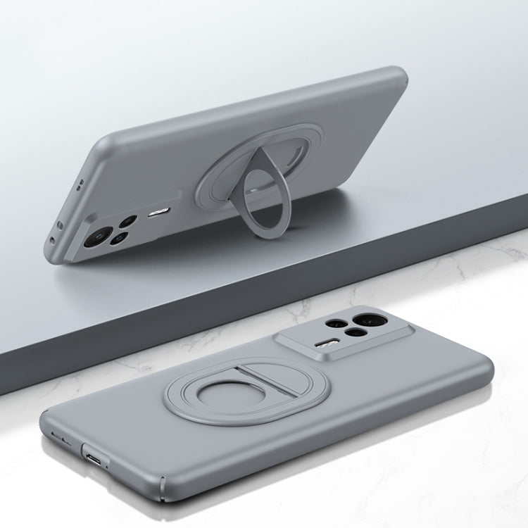 For Xiaomi Redmi K60e Magsafe Hidden Fold Holder Full Coverage Shockproof Phone Case(Grey) - Xiaomi Cases by buy2fix | Online Shopping UK | buy2fix