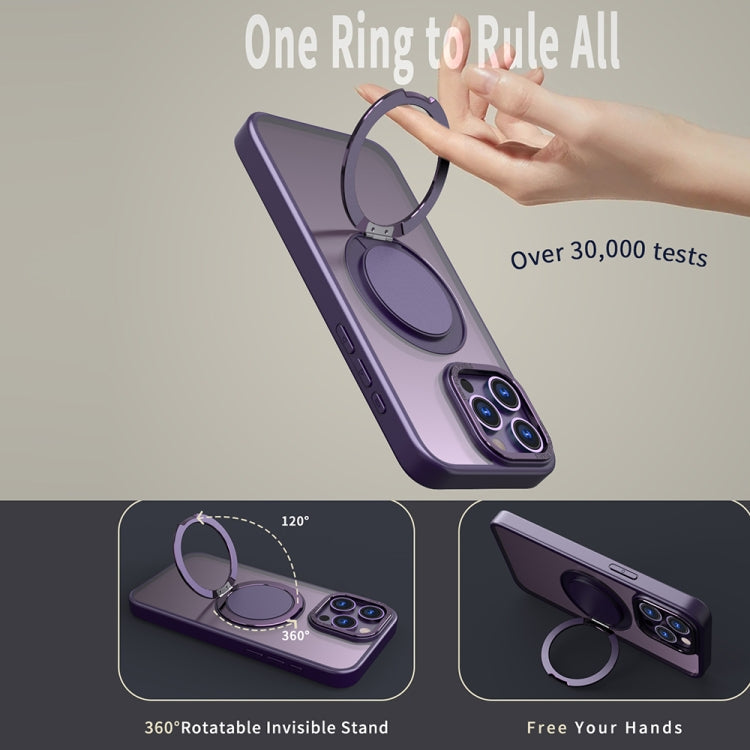 For iPhone 11 Pro Max 360-degree Rotating MagSafe Magnetic Holder Phone Case(Purple) by buy2fix