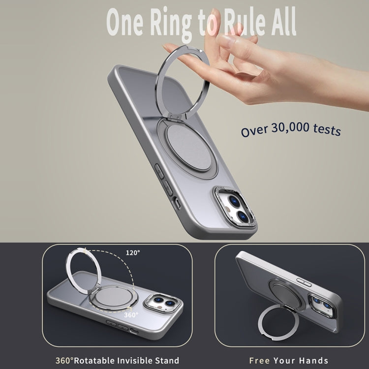 For iPhone 12 360-degree Rotating MagSafe Magnetic Holder Phone Case(Titanium Grey) by buy2fix