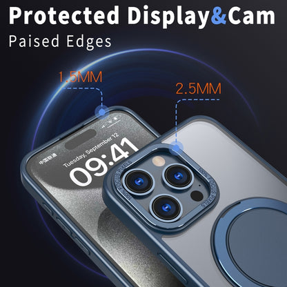 For iPhone 12 Pro 360-degree Rotating MagSafe Magnetic Holder Phone Case(Navy Blue) by buy2fix