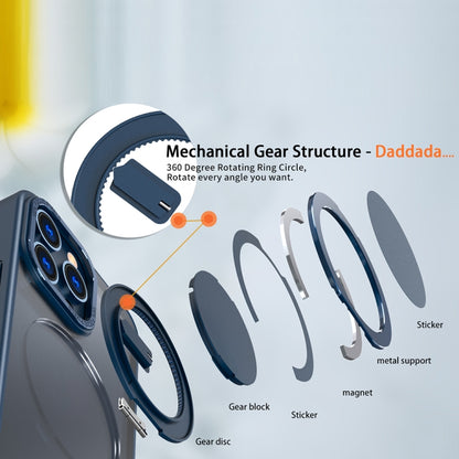 For iPhone 13 Pro 360-degree Rotating MagSafe Magnetic Holder Phone Case(Navy Blue) by buy2fix