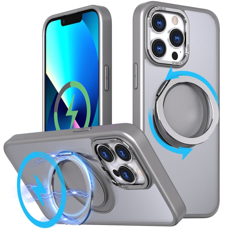 For iPhone 13 Pro Max 360-degree Rotating MagSafe Magnetic Holder Phone Case(Titanium Grey) - iPhone 13 Pro Max Cases by buy2fix | Online Shopping UK | buy2fix