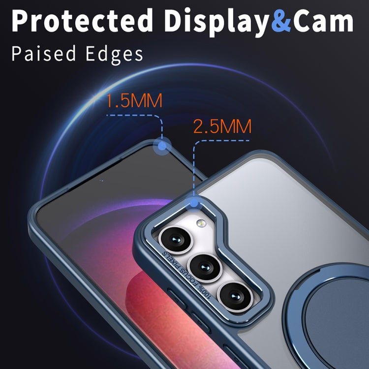 For Samsung Galaxy S24+ 5G 360-degree Rotating MagSafe Magnetic Holder Phone Case(Navy Blue) by buy2fix