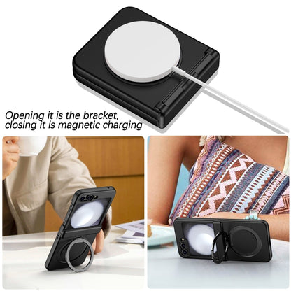 For Samsung Galaxy Z Flip5 5G 360 Degree Stand MagSafe Magnetic All-inclusive Phone Case(Black) - Galaxy Z Flip5 Cases by buy2fix | Online Shopping UK | buy2fix