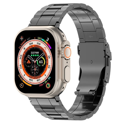For Apple Watch Ultra 2 49mm Safety Buckle Trapezoid Titanium Steel Watch Band(Grey) by buy2fix
