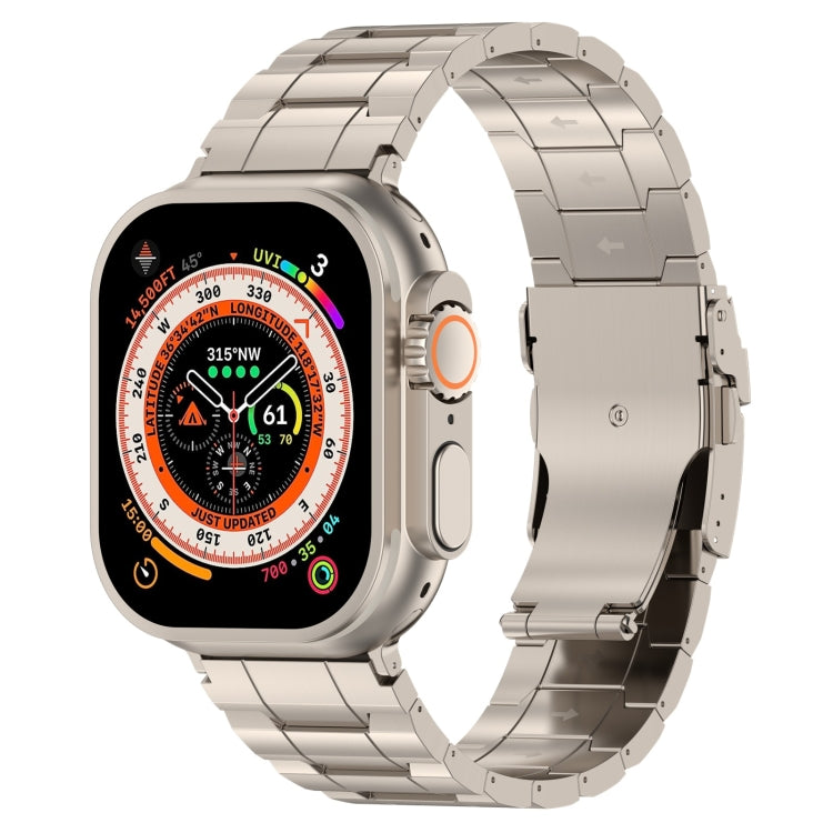 For Apple Watch Ultra 2 49mm Safety Buckle Trapezoid Titanium Steel Watch Band(Titanium) by buy2fix