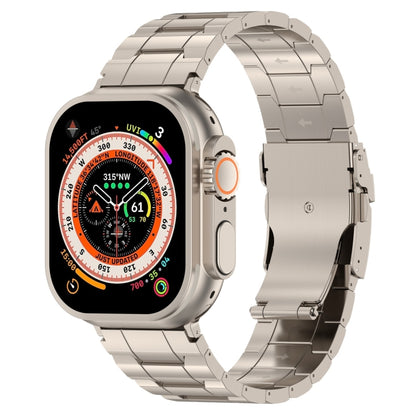 For Apple Watch Ultra 2 49mm Safety Buckle Trapezoid Titanium Steel Watch Band(Titanium) by buy2fix