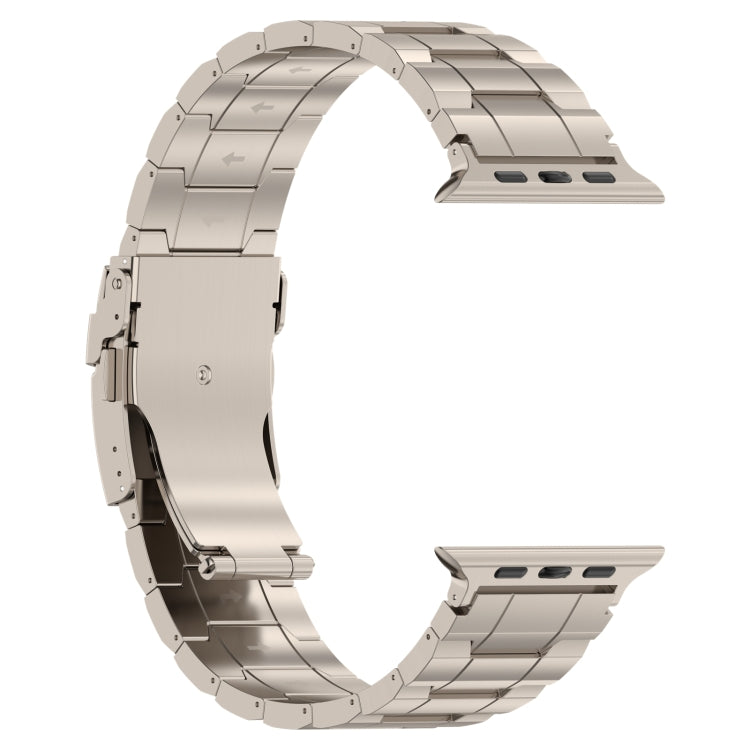 For Apple Watch Series 2 38mm Safety Buckle Trapezoid Titanium Steel Watch Band(Titanium) by buy2fix