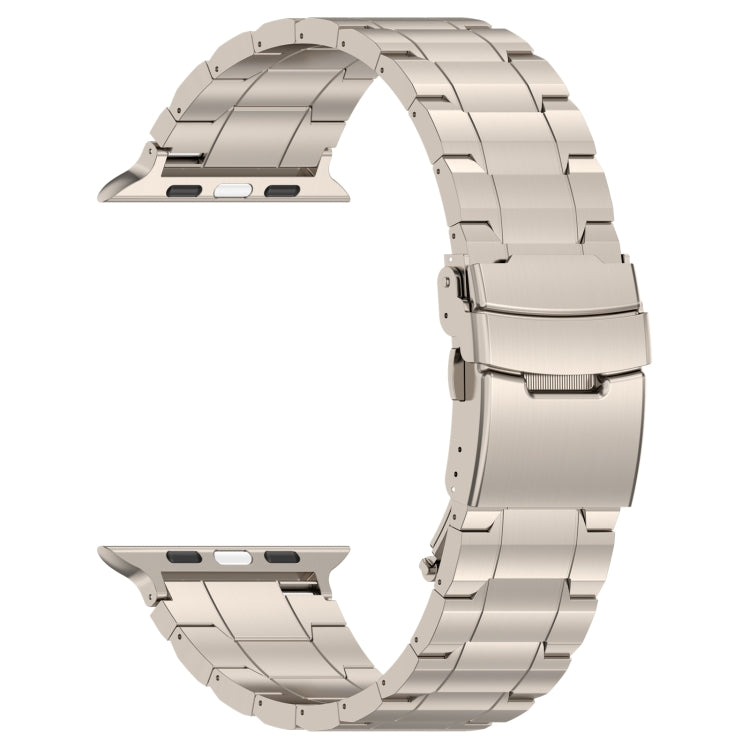 For Apple Watch Series 2 38mm Safety Buckle Trapezoid Titanium Steel Watch Band(Titanium) by buy2fix