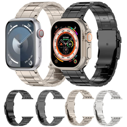 For Apple Watch Series 2 38mm Safety Buckle Trapezoid Titanium Steel Watch Band(Titanium) by buy2fix
