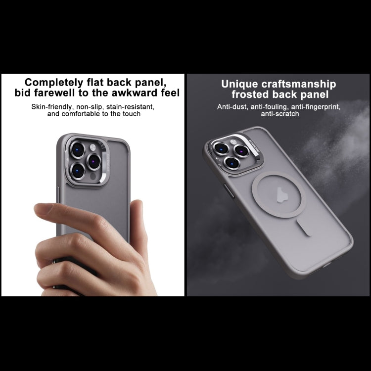 For iPhone 14 Pro Max Invisible Lens Holder PC + TPU Frosted MagSafe Phone Case(Dark Blue) - iPhone 14 Pro Max Cases by buy2fix | Online Shopping UK | buy2fix
