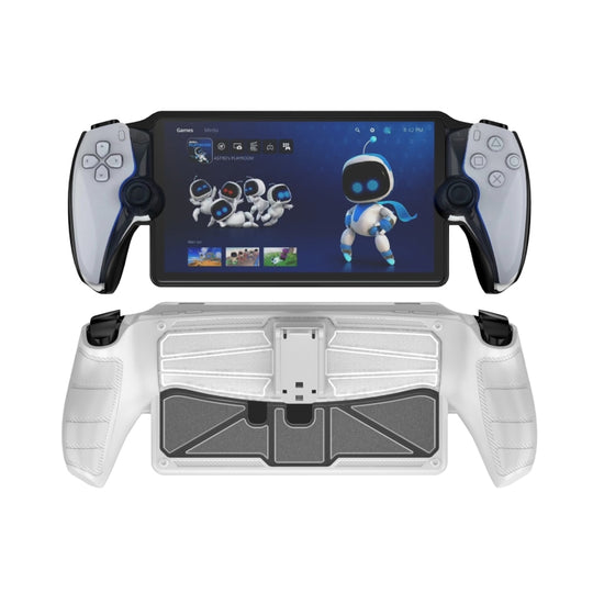 For Sony PlayStation Portal  TPU + PC Game Console Protective Case with Holder(White)