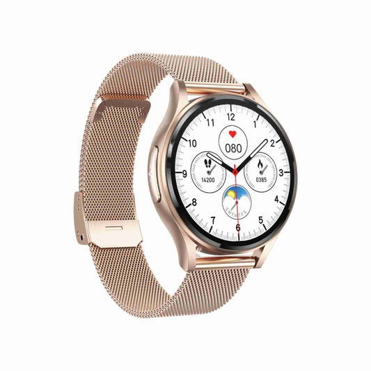 1.43 inch Milanese Steel Strap Bluetooth Call Smart Watch Support ECG / Non-invasive Blood Sugar(Rose Gold) by buy2fix