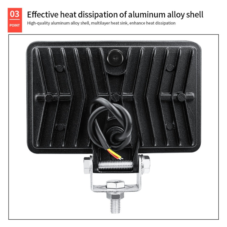 9-80V 18W 6000K 4 inch Car 36pcs LED Work Light(White Light) by buy2fix