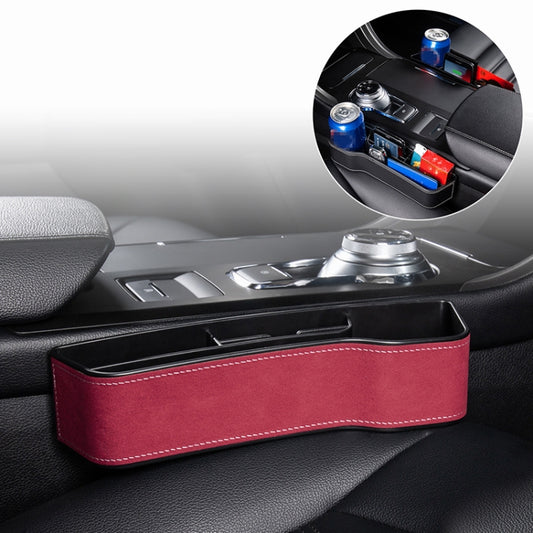 Car Multi-functional Console Box Cup Holder Seat Gap Side Storage Box, Frizzled Feather Style, Color:Red(Front Passenger Seat) by buy2fix