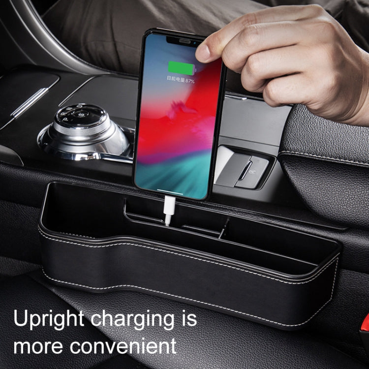 Car Multi-functional Console Box Cup Holder Seat Gap Side Storage Box, Frizzled Feather Style, Color:Red(Front Passenger Seat) by buy2fix