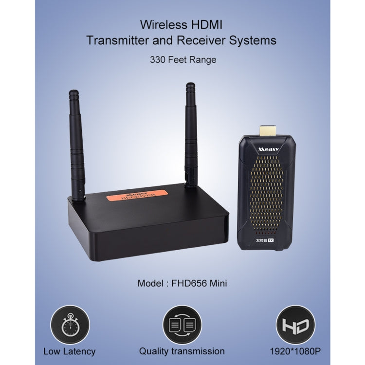 Measy FHD656 Mini 1080P HDMI 1.4 HD Wireless Audio Video Transmitter Receiver Extender Transmission System, Transmission Distance: 100m, EU Plug - Computer & Networking by Measy | Online Shopping UK | buy2fix