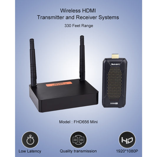 Measy FHD656 Mini 1080P HDMI 1.4 HD Wireless Audio Video Transmitter Receiver Extender Transmission System, Transmission Distance: 100m, UK Plug by Measy